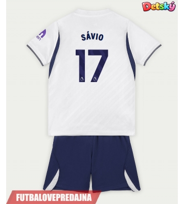 Lacne Dětský Futbalové dres Tottenham Hotspur Savio #17 2026-27 Krátky Rukáv - Domáci (+ trenírky)